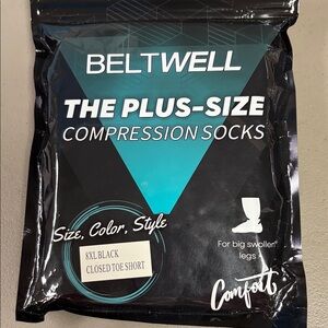 Black Plus-Size Compression Socks